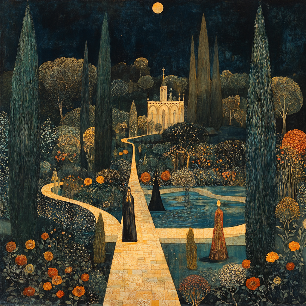 Edward Burne-Jones Inspired Enchanted Garden Paint by numbers art