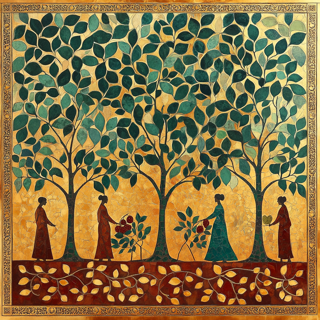 Gustave Klimt Inspired Golden Orchard Paint by numbers art