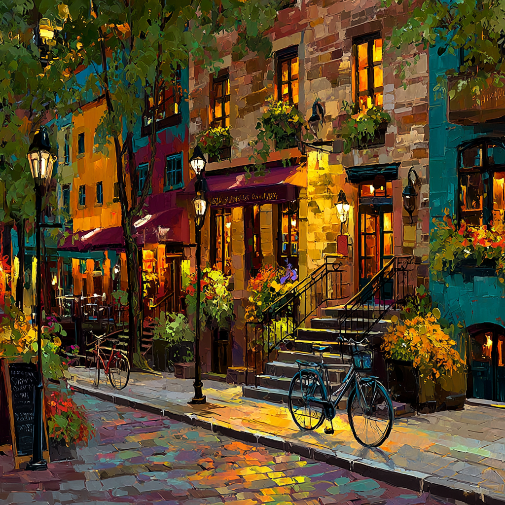 Vivid Alleyways Of Old Montreal Canada Painting by numbers kit