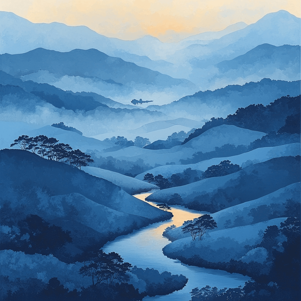 Utagawa Hiroshige Inspired Ebb And Flow Of Nature Paint By Color