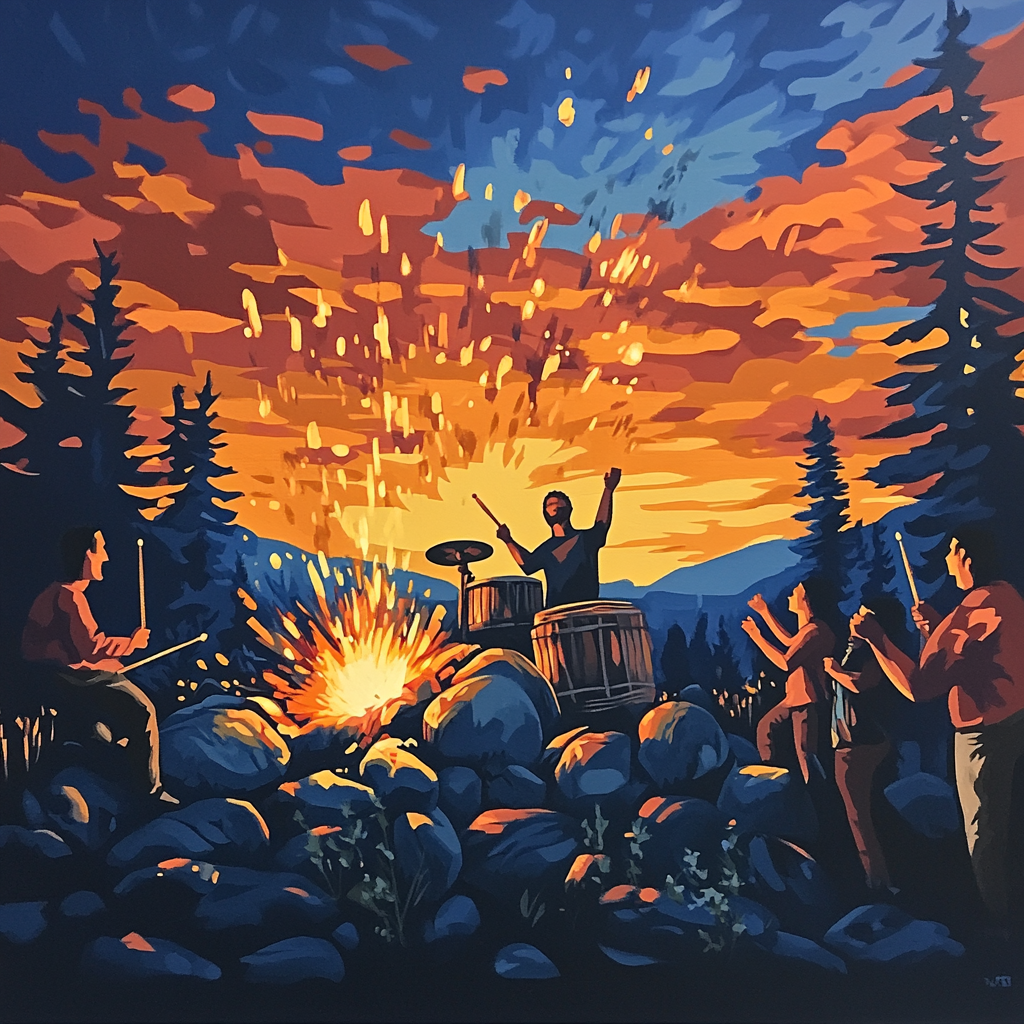 Anger Volcano Drums Paint by numbers kits