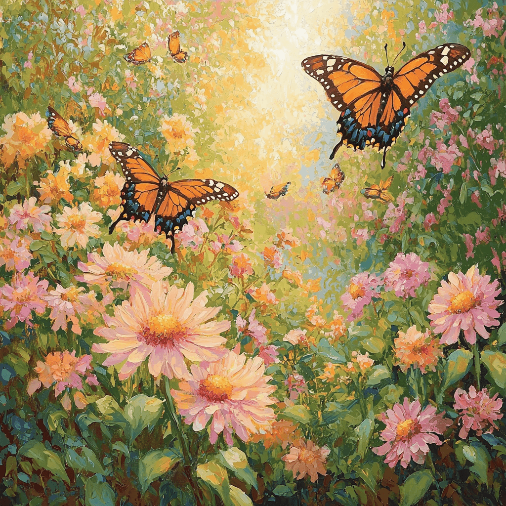 Claude Monet Inspired Monarch's Garden Paint By Numbers Art