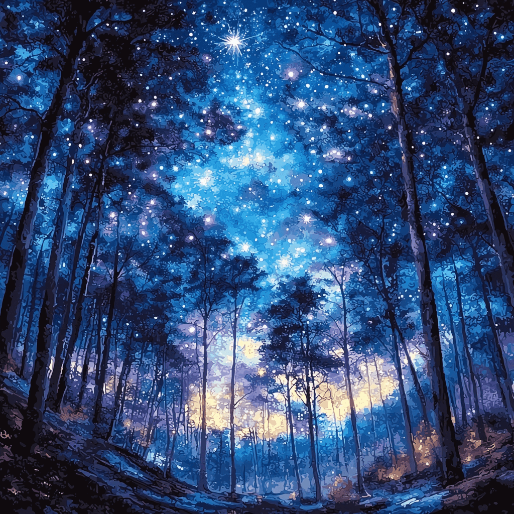 René Magritte Inspired Celestial Forest Dream Paint By Numbers