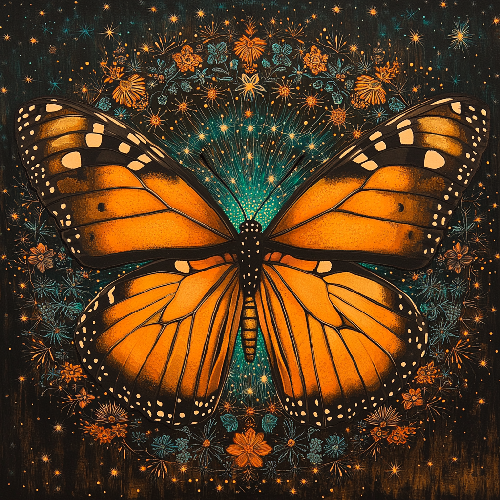 Frida Kahlo Inspired Monarch Cosmos Numbered painting kits