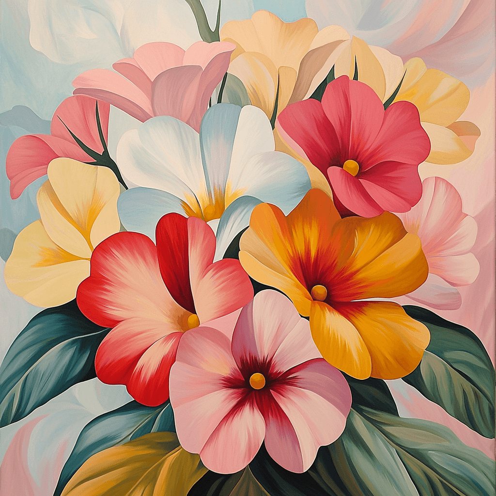 Georgia O'Keeffe Inspired Vibrant Blossoms Paint By Numbers Kits