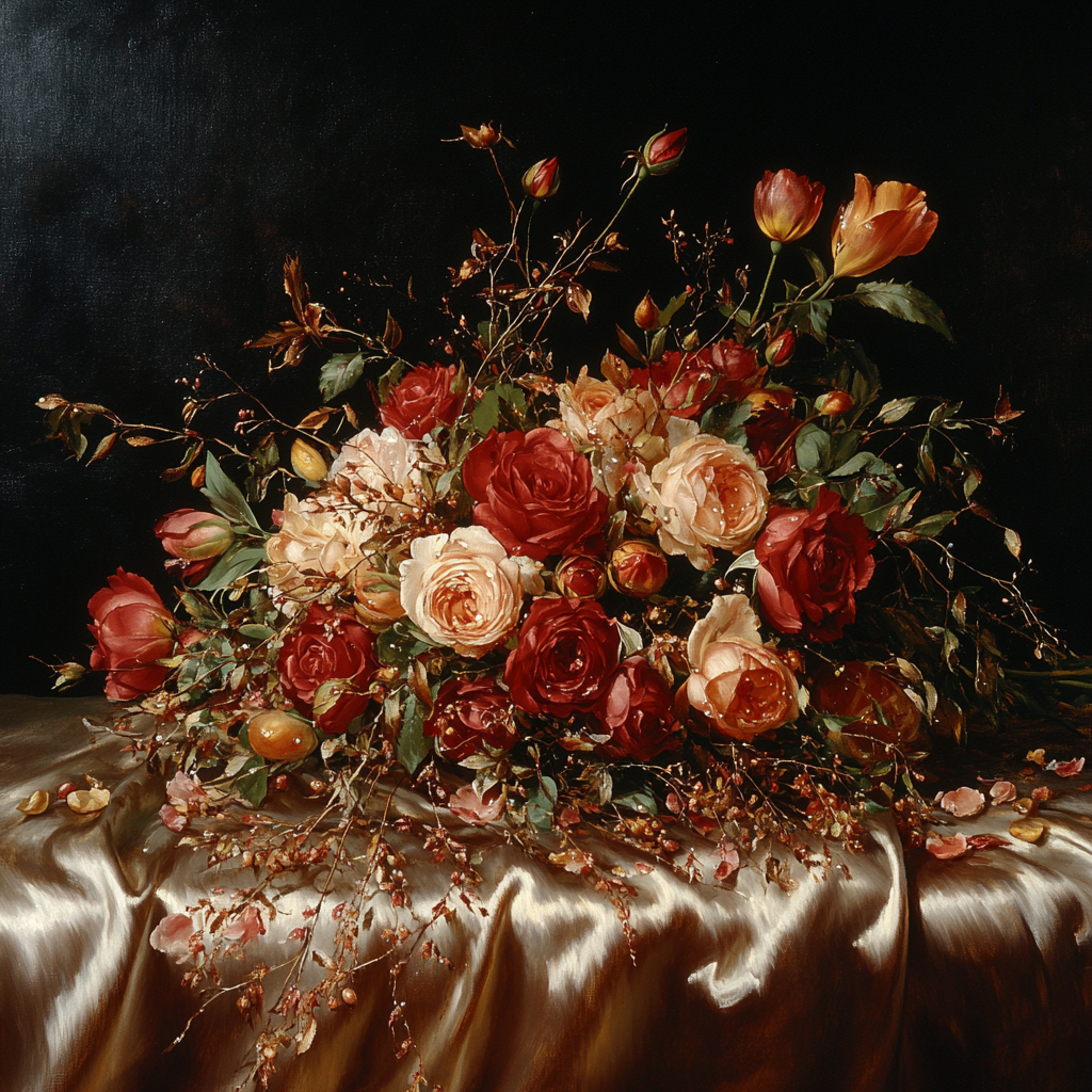 Caravaggio Inspired Memento Mori Floral Study DIY paint by numbers