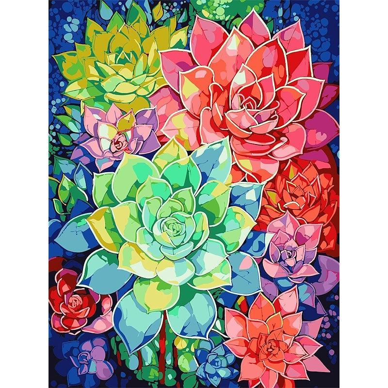 Paint By Number Kit For Adults And Beginners Cat Flowers