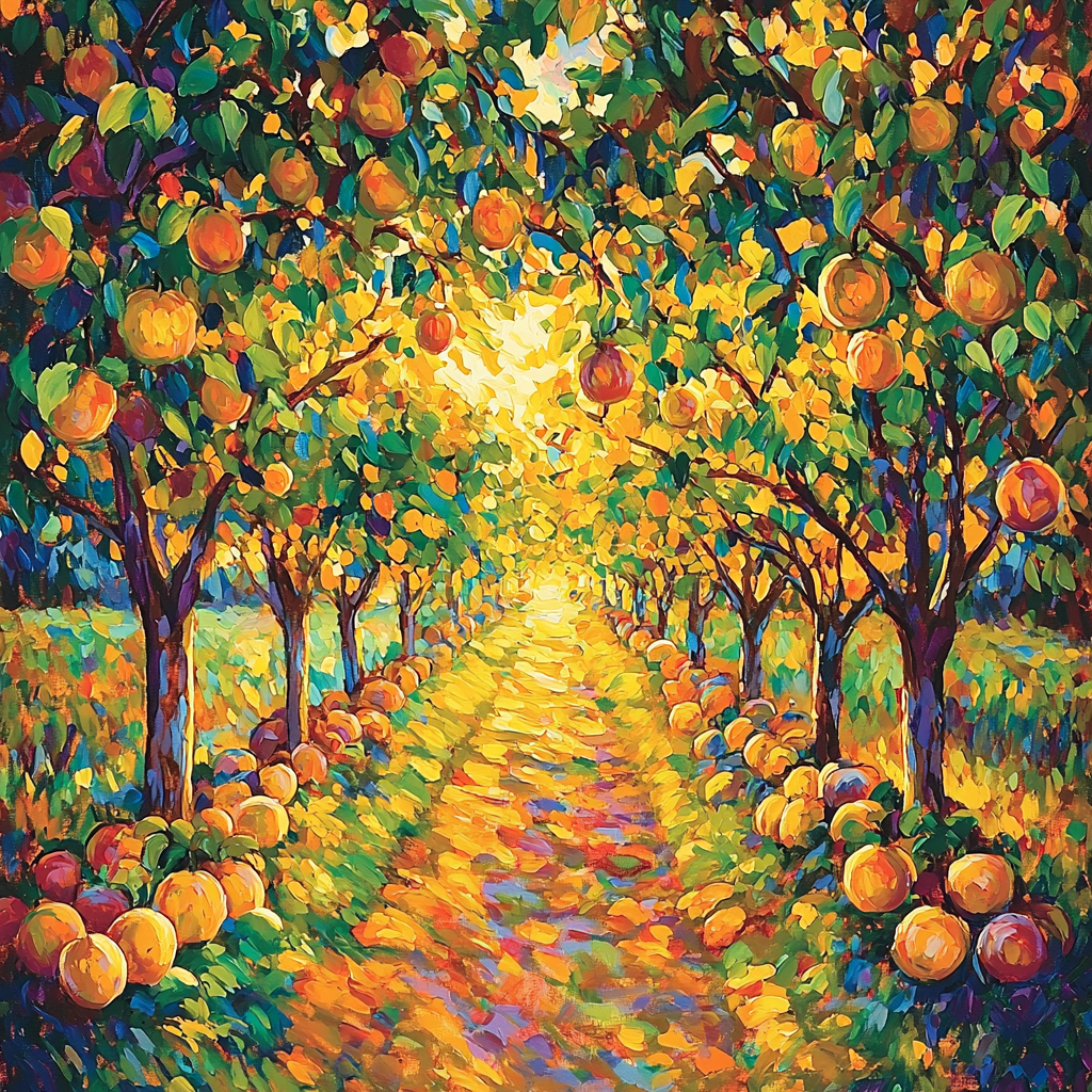 Paul Cézanne Inspired Majestic Orchard Glow DIY Paint By Numbers