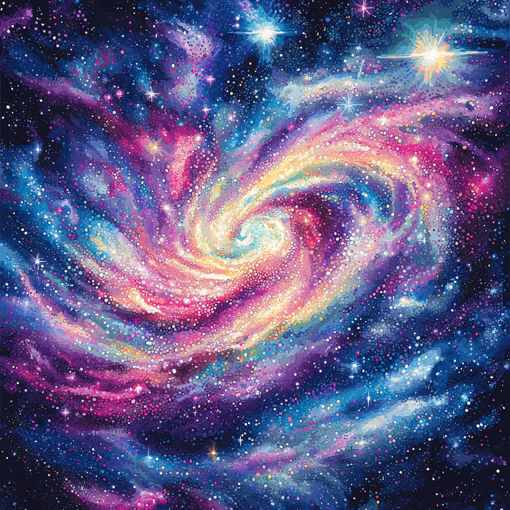 Georges Seurat Inspired Luminous Galaxy Numbered Painting Kits