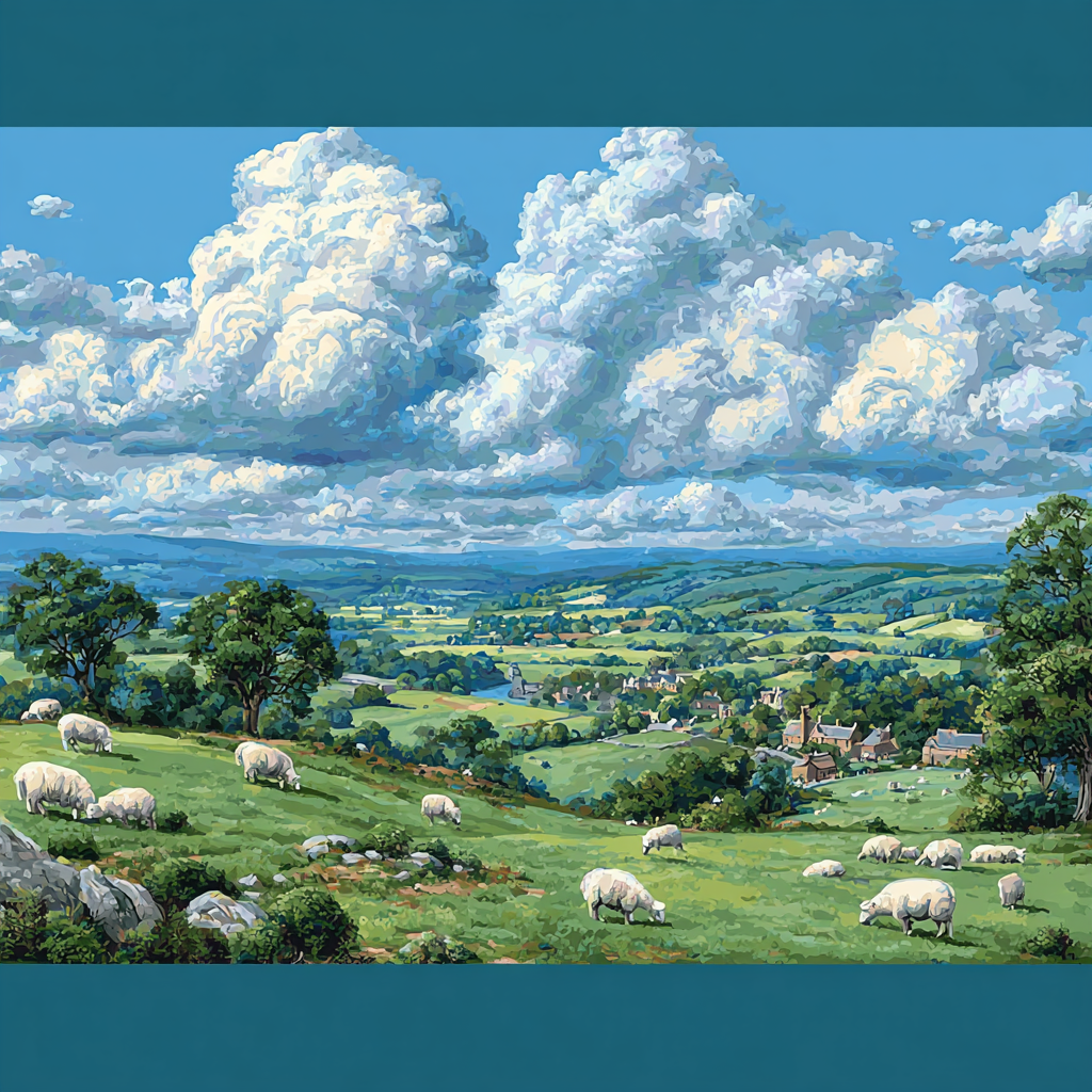John Constable Inspired English Countryside Number painting