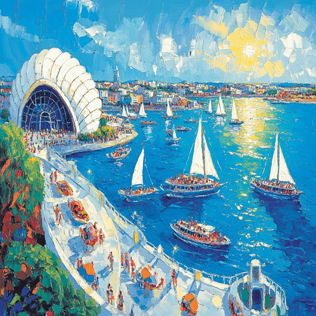 Circular Quay Ferries And Opera House Sydney Australia Paint by numbers kits