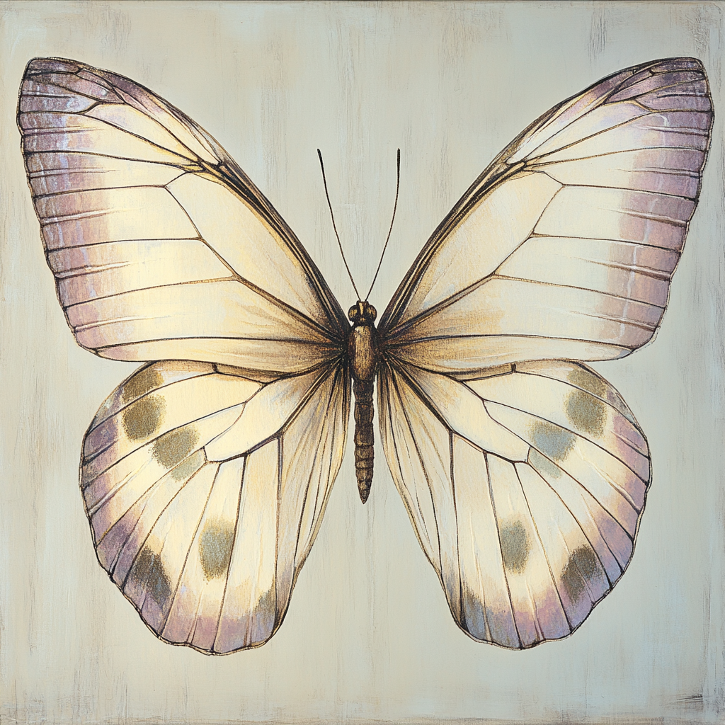 Leonardo Da Vinci Inspired Butterfly Study Number painting