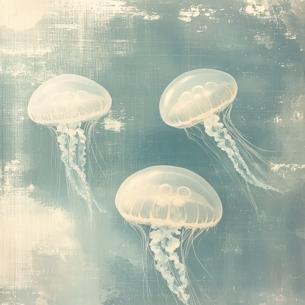 Leonardo Da Vinci Inspired Oceanic Jellyfish Study paint by numbers