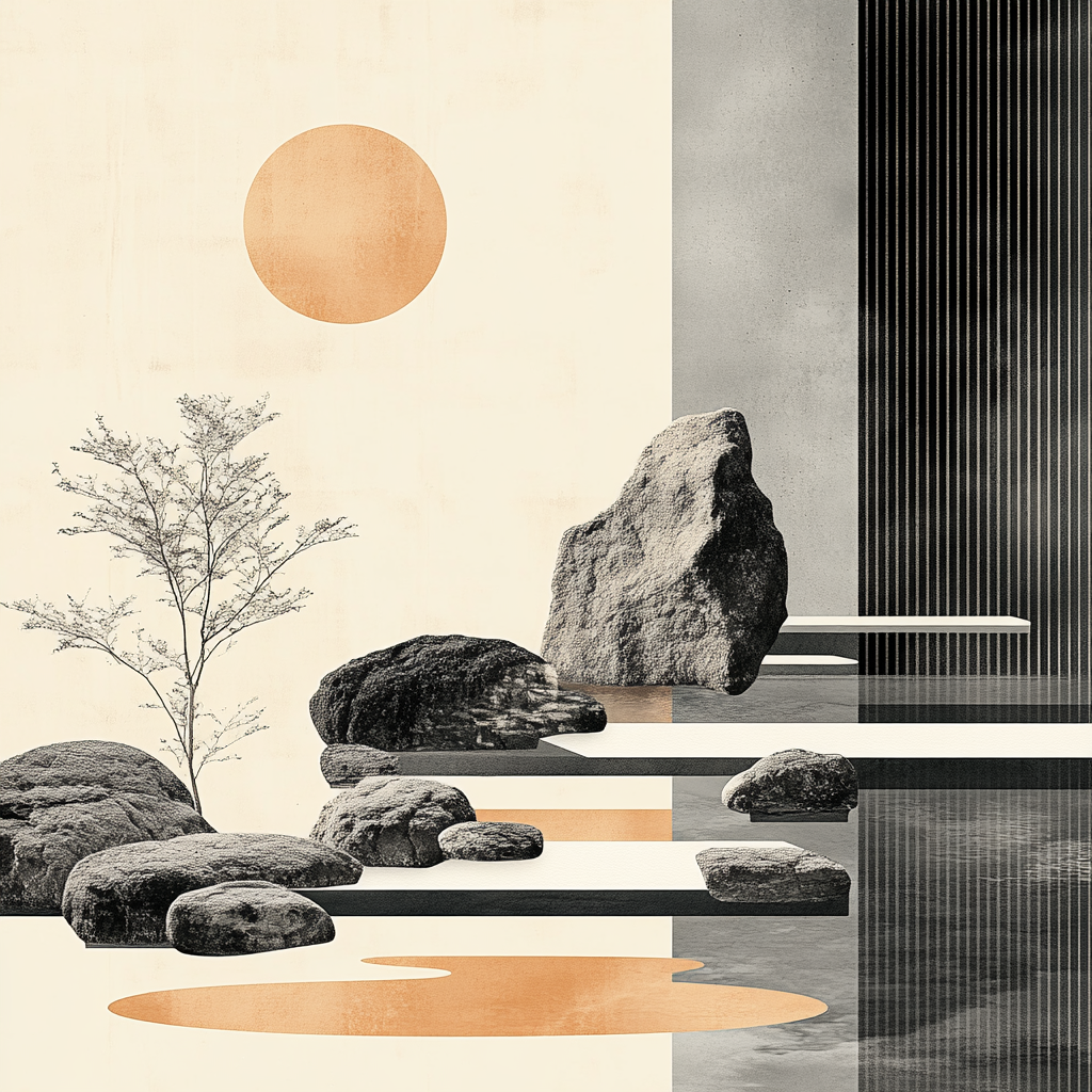 Zhao Mengfu Inspired Scholar Garden Abstraction Numbered painting kits