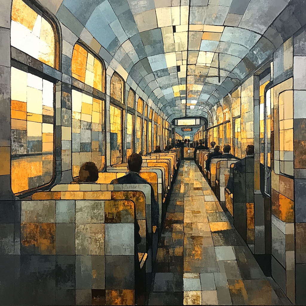 Georges Braque Inspired Train Interior Number painting