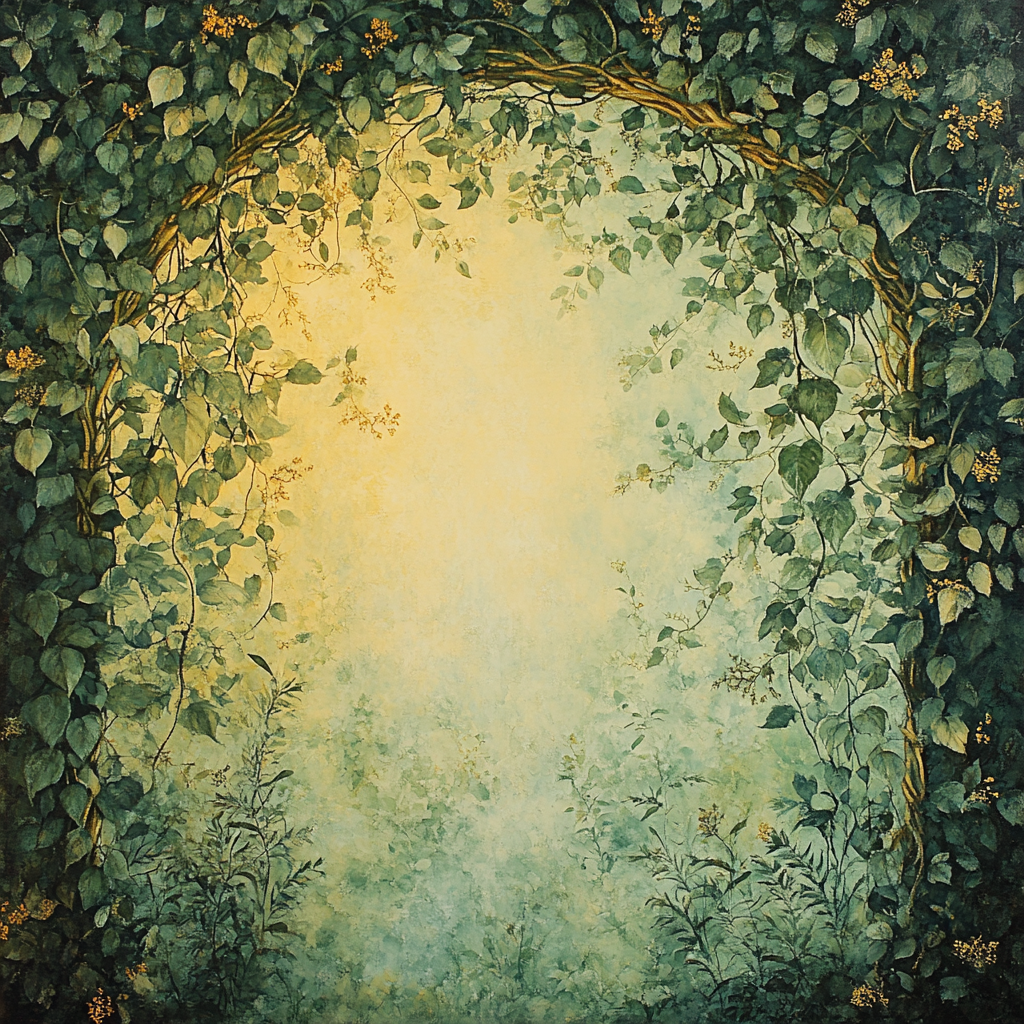 Michelangelo Inspired Botanical Arch Number painting