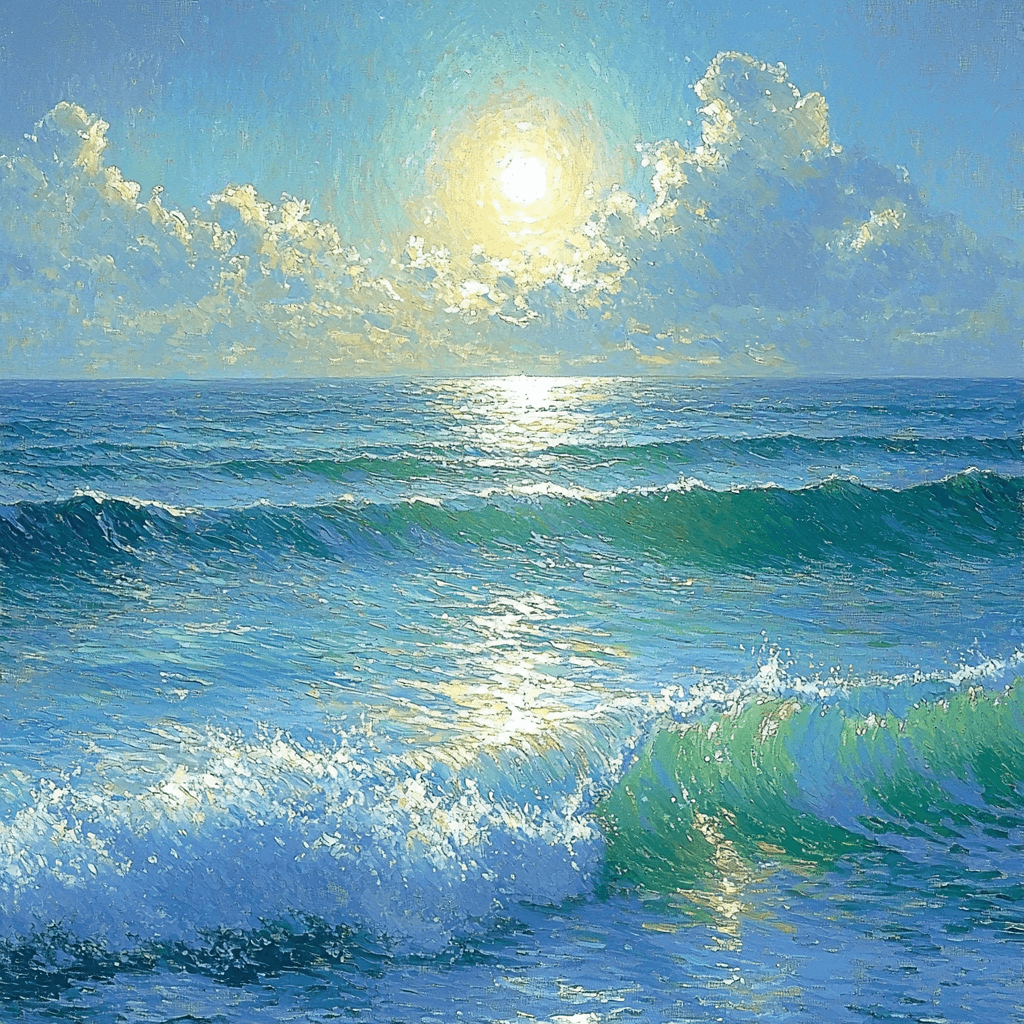 Claude Monet Inspired Luminous Ocean Paint By Numbers Art