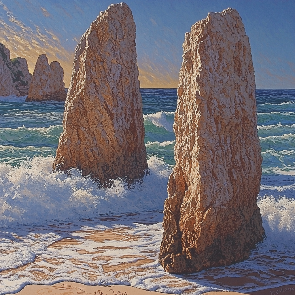 Michelangelo Inspired Seaside Monoliths Painting by numbers kit