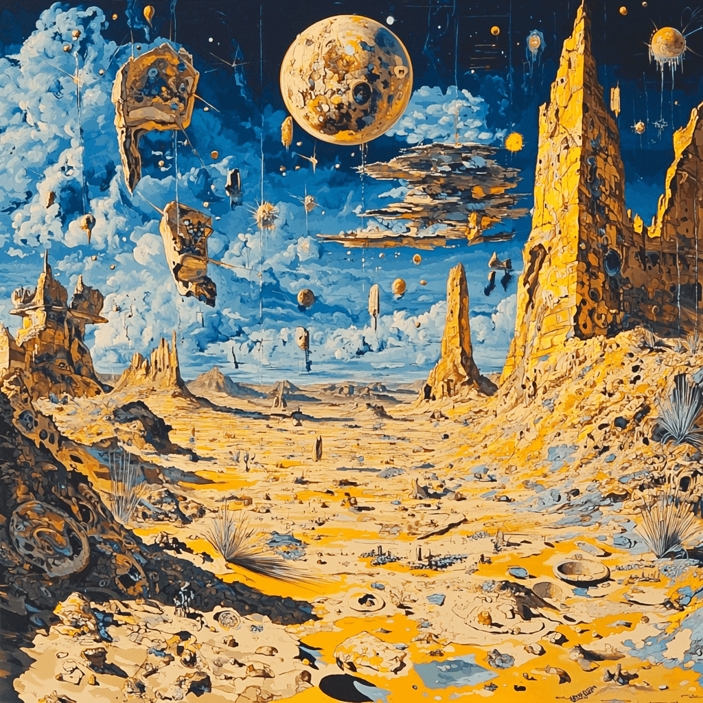 Magritte Inspired Surrealist Desert Mirage - DIY Painting By Numbers Kit