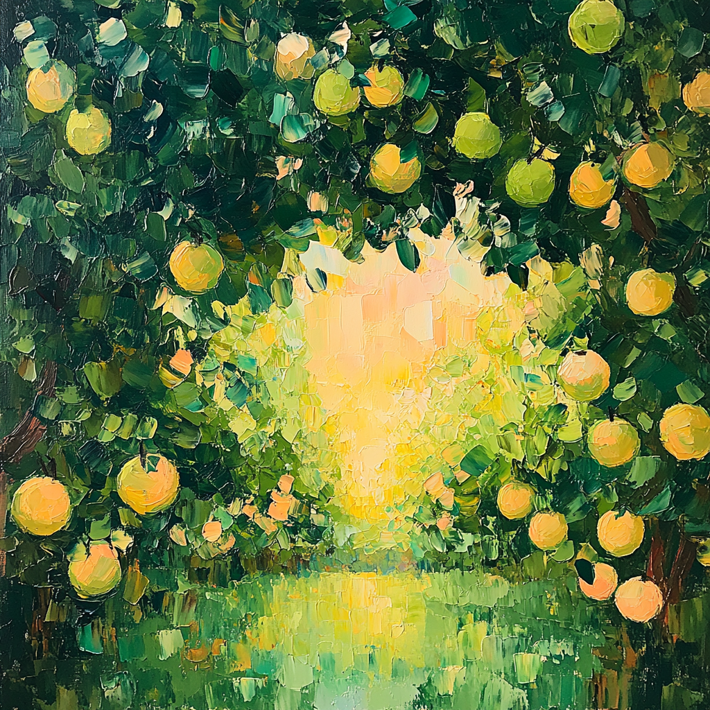 Paul Cézanne Inspired Orchard Canopy Number painting
