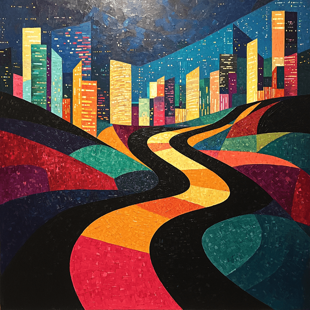 Frank Stella Inspired Prismatic Night Paint By Numbers Art