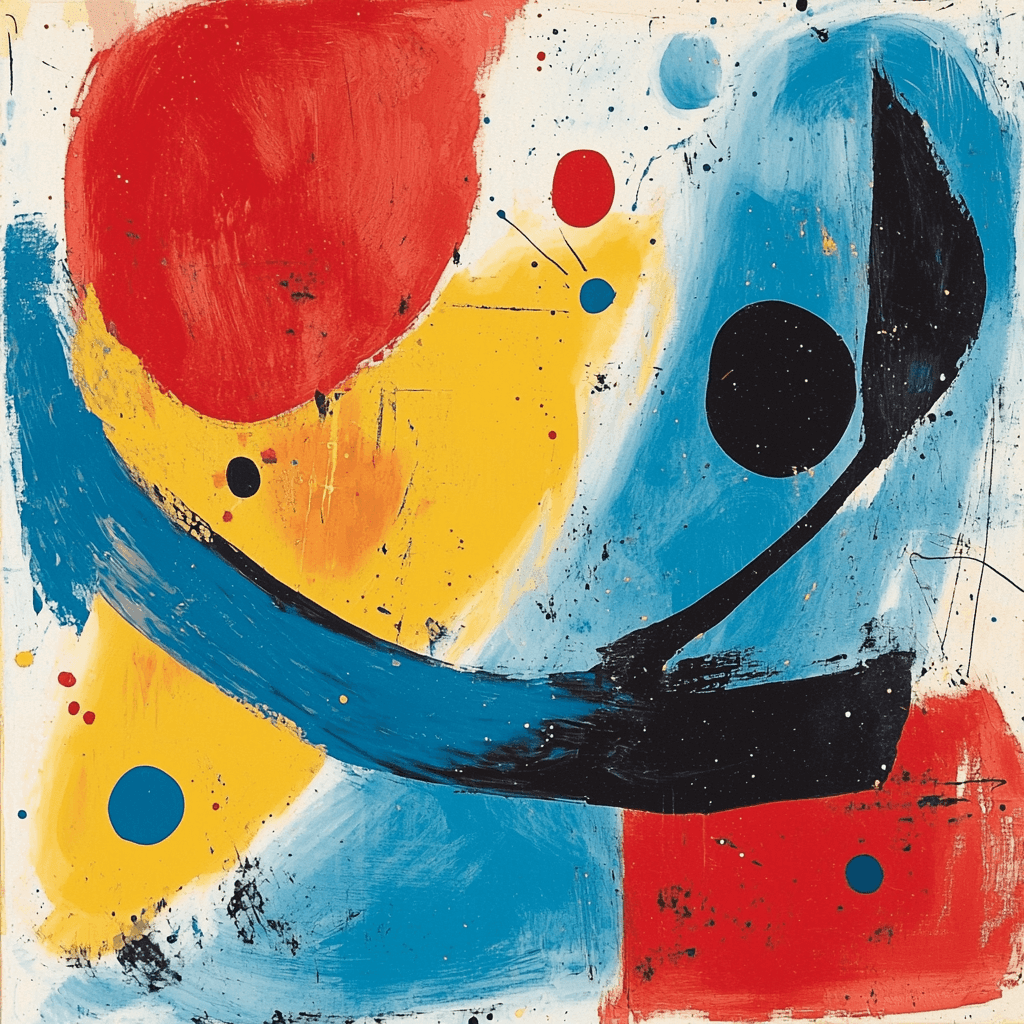 Joan Miró Inspired Energetic Abstraction Painting Number Kit