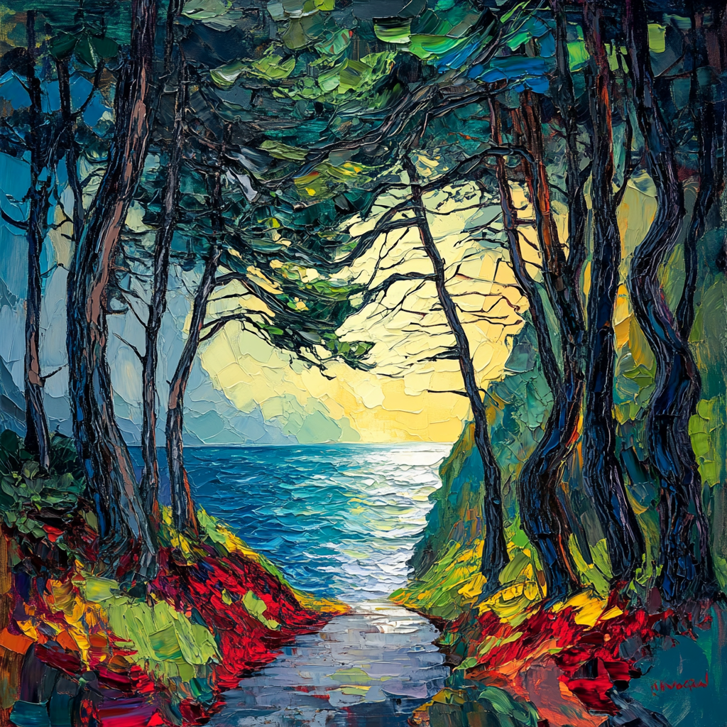 Edvard Munch Inspired Enchanted Fjord Forest DIY paint by numbers