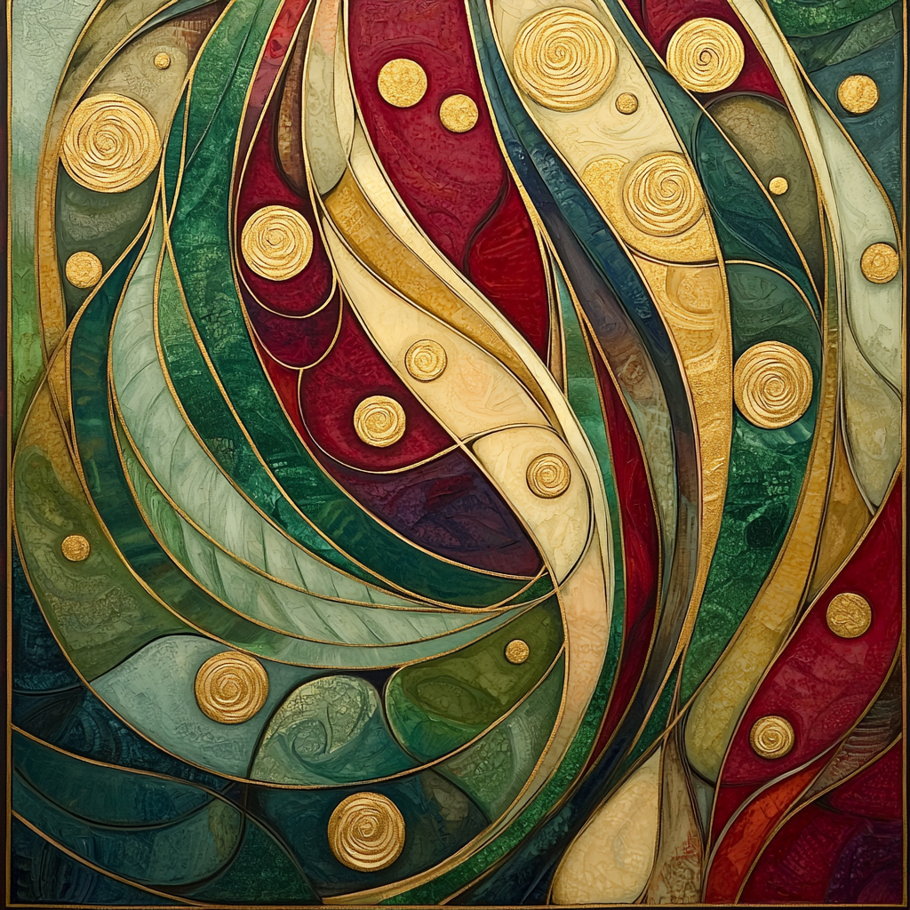 Gustav Klimt Inspired Golden Flow Of Nature Paint By Numbers