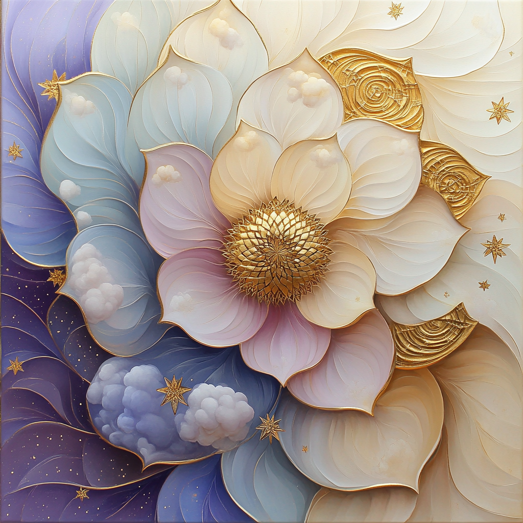 Gustav Klimt Inspired Blossoming Nebula paint by number