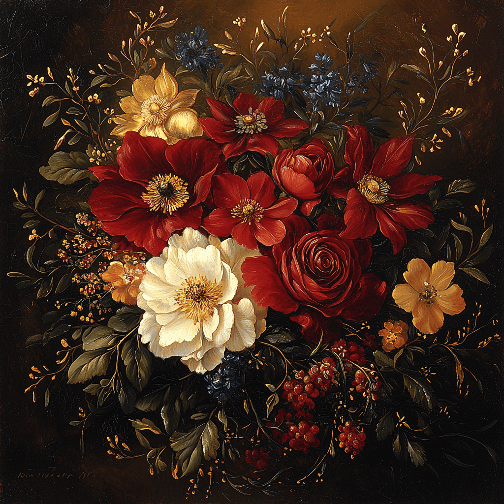 Rembrandt Inspired Rembrandt's Regal Flora Paint By Numbers Kits