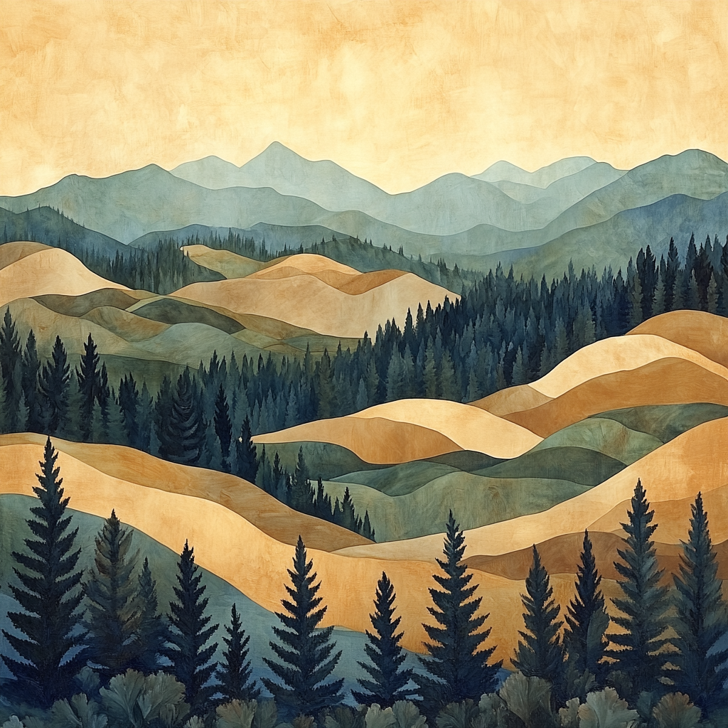 Paul Cézanne Inspired Mountain Plateau paint by color