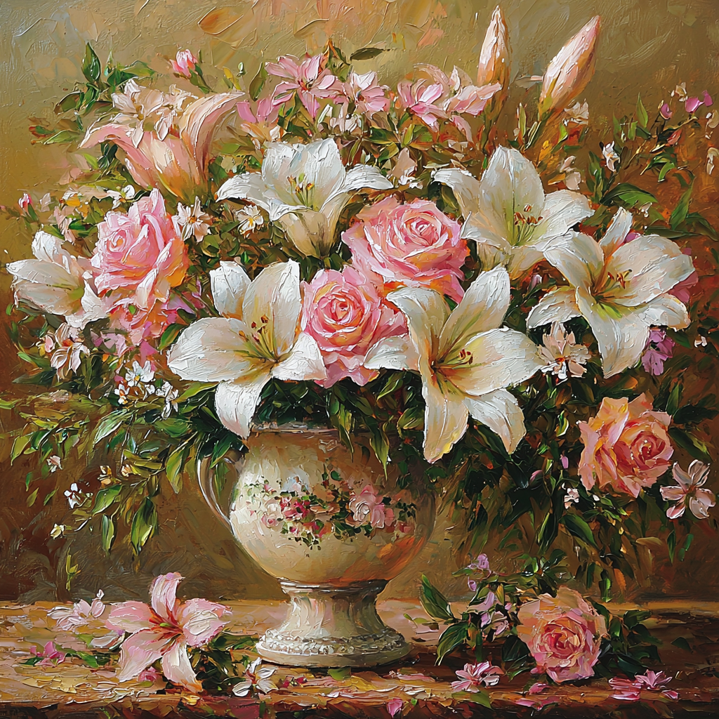 Pierre-Auguste Renoir Inspired Floral Still Life Paint By Number