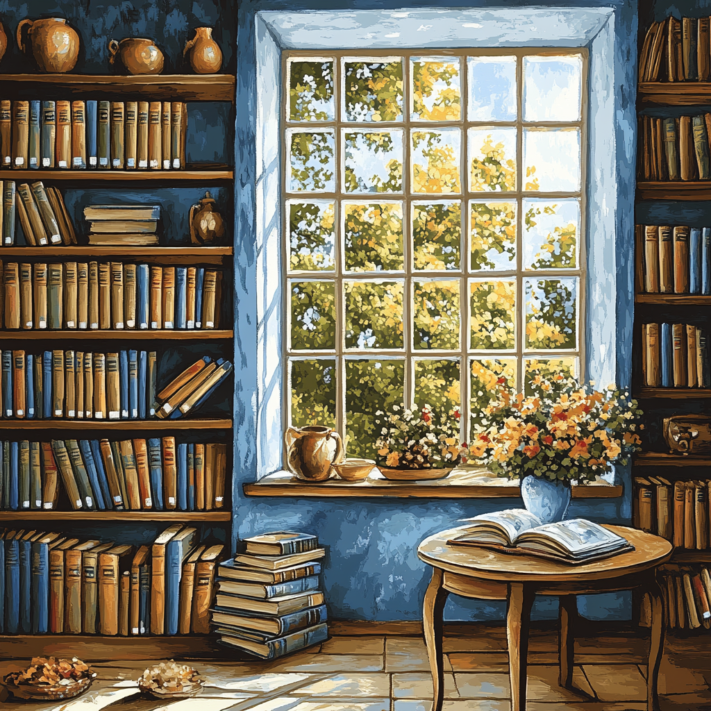 Johannes Vermeer Inspired Cozy Library Interior Painting by numbers kit