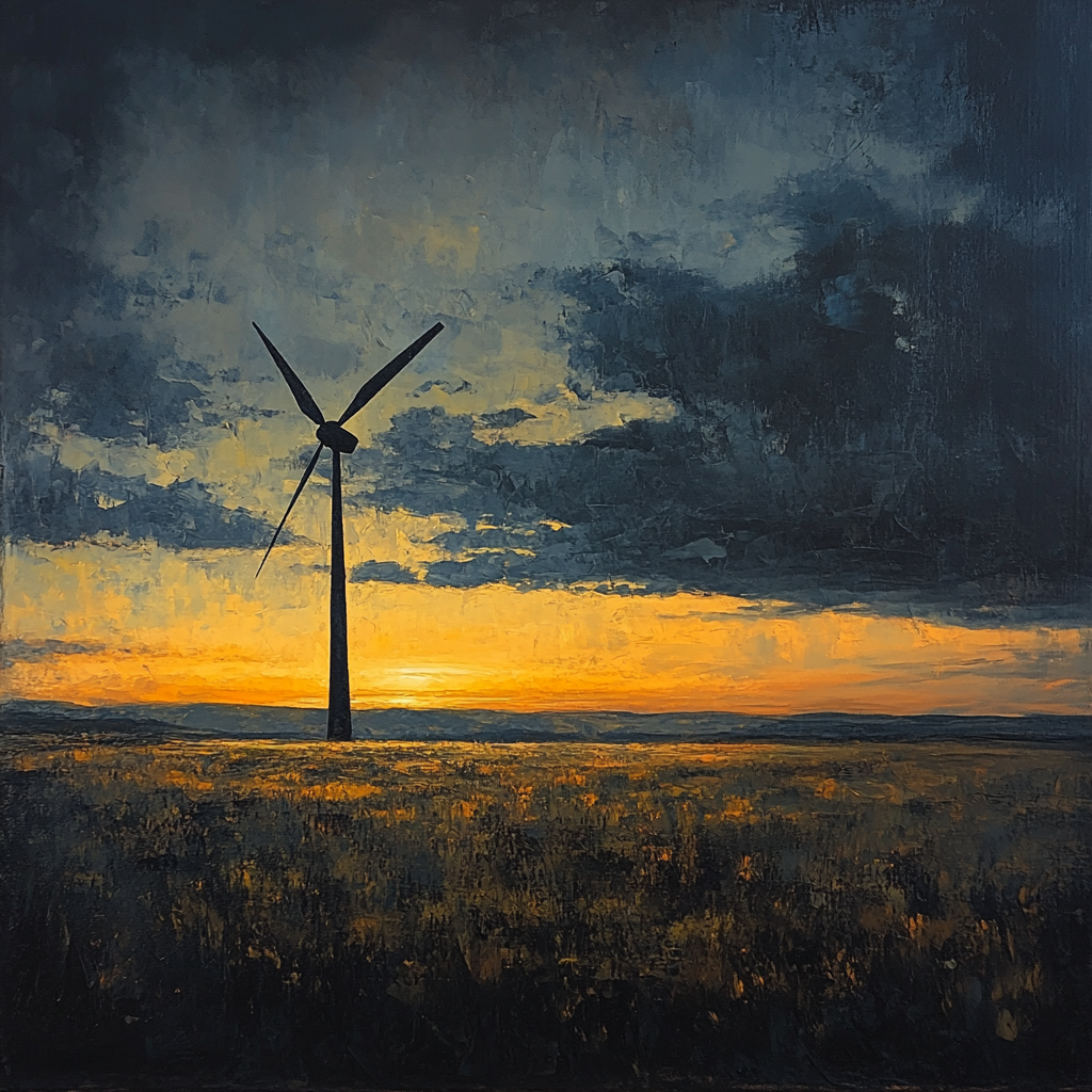 Rembrandt Inspired Windmill At Low Horizon Number painting
