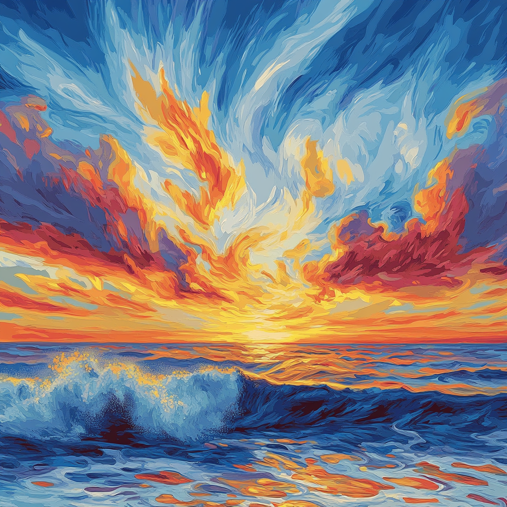 Van Gogh Inspired Dreamy Sunset Paint by numbers art