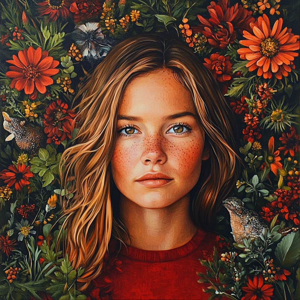 Frida Kahlo Inspired Garden Portrait painting number kit