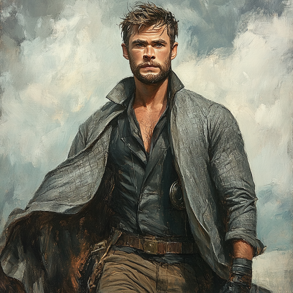 Chris Hemsworth: Stormbound Echoes Of A Thunder Heir Number painting