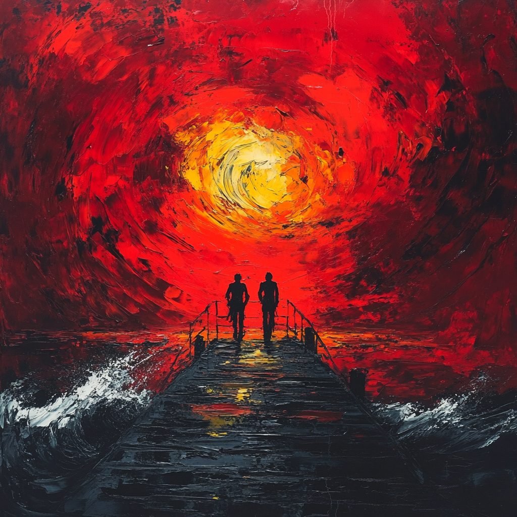 Edvard Munch Inspired Stormy Love Number painting