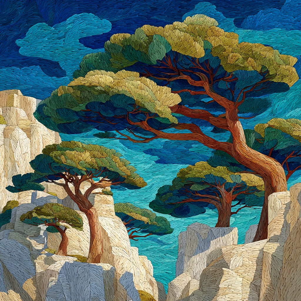 Michelangelo Inspired Marble Pines DIY paint by numbers