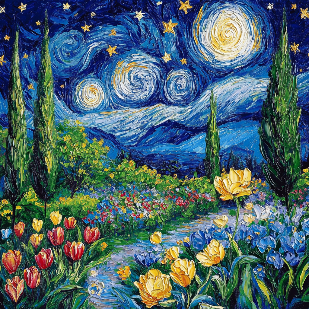 Van Gogh Inspired Night Garden painting number kit