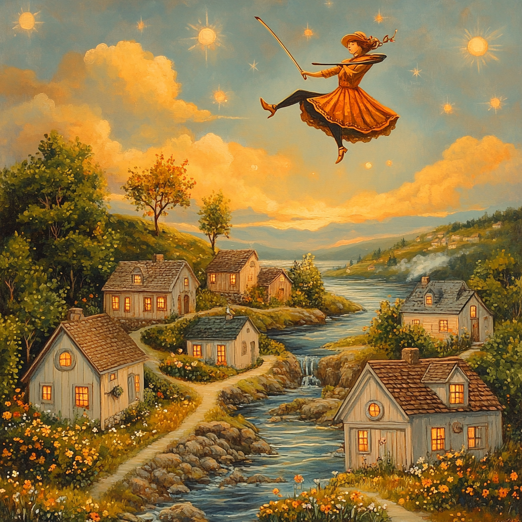 Marc Chagall Inspired Flying Violinist painting number kit