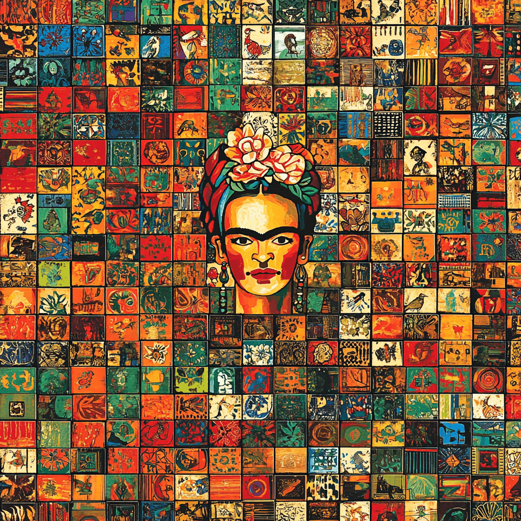 Frida Kahlo Inspired Mosaic Of Heritage Paint By Numbers Kits
