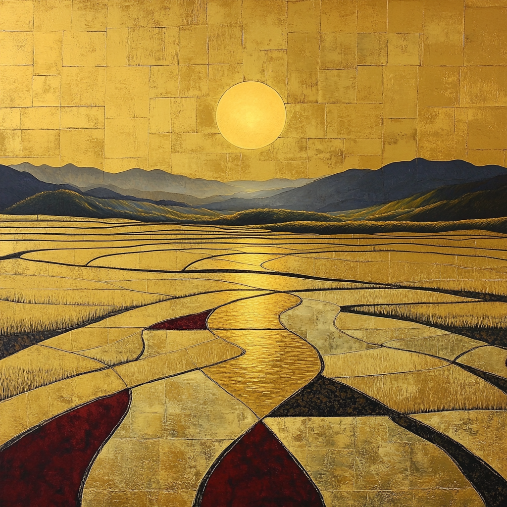 Nandalal Bose Inspired Harvest Moon Rice Fields Numbered painting kits