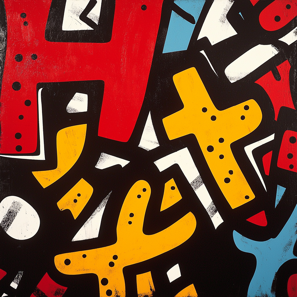 Keith Haring Inspired Energetic Urban Graffiti Painting By Numbers Kit