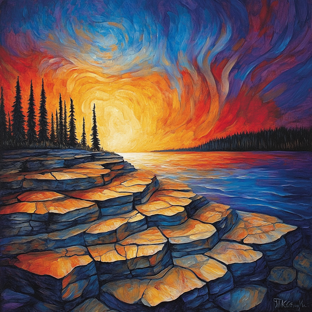 A.Y. Jackson Inspired Ancient Shield Rocks Paint by numbers art