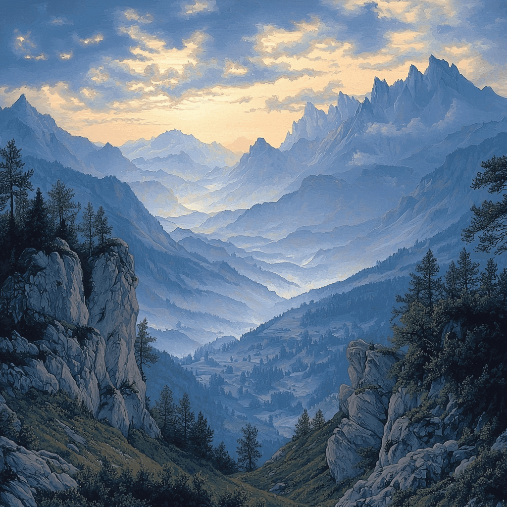 Friedrich Inspired Majestic Mountainscape - DIY Painting By Numbers Kit