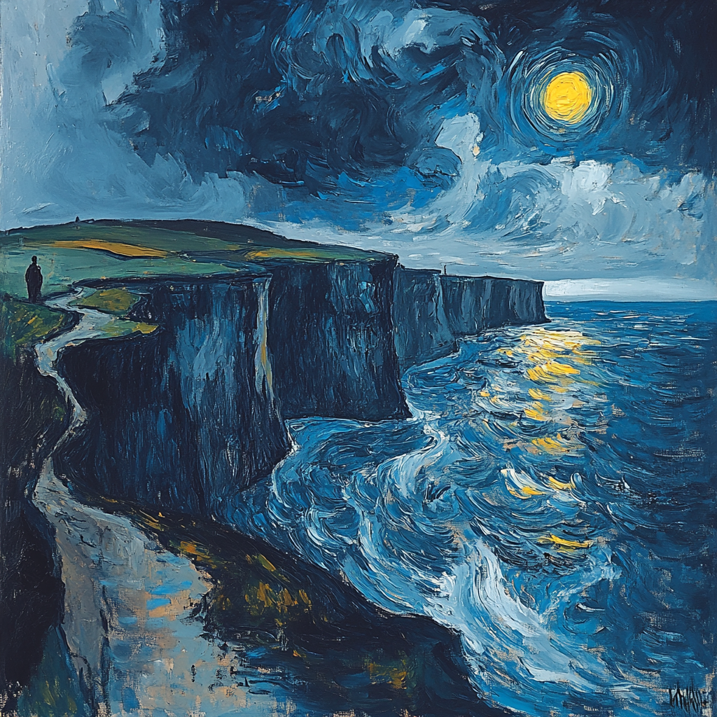 Edvard Munch Inspired Stormy Coastline DIY paint by numbers