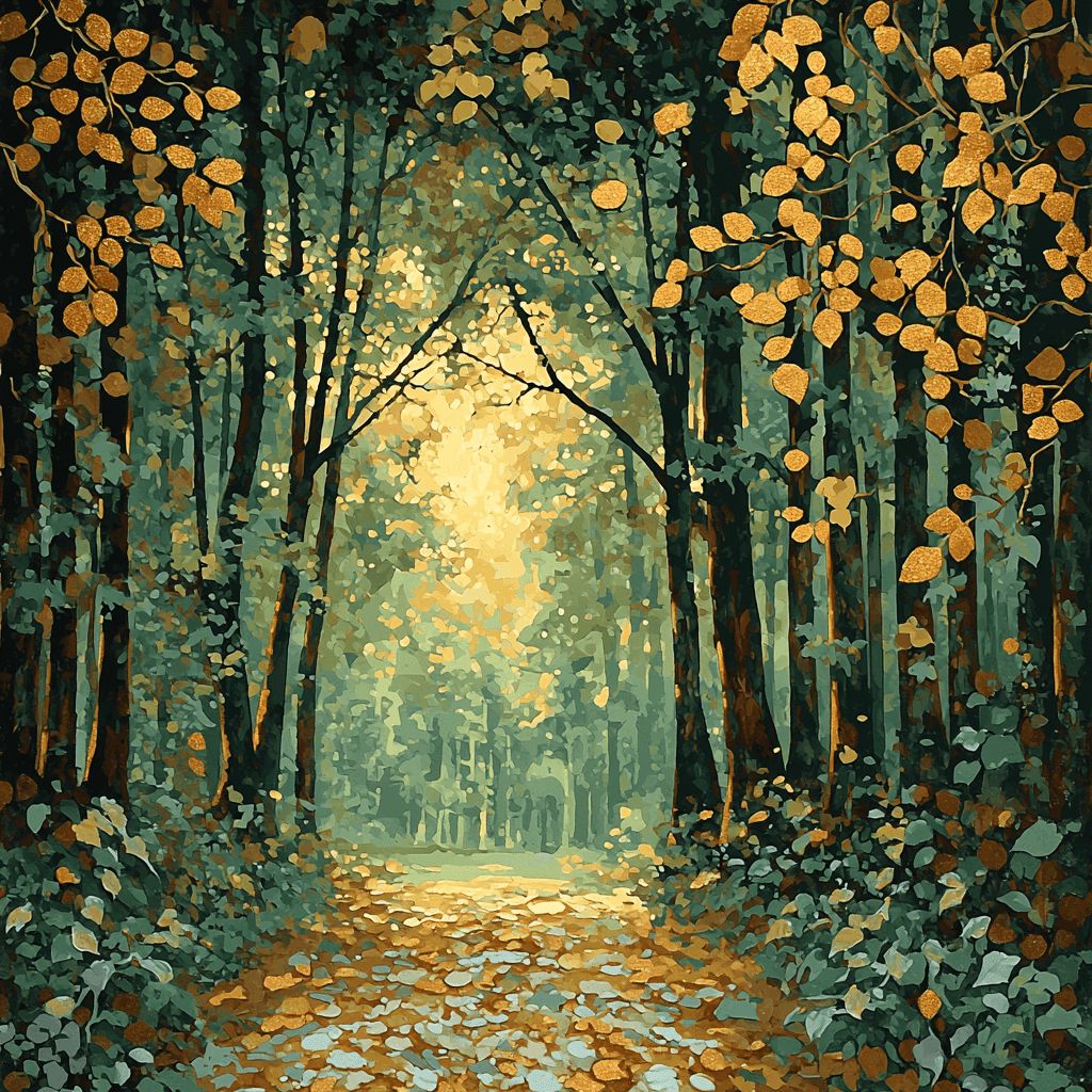 Gustav Klimt Inspired Serenity Of The Forest Paint By Color