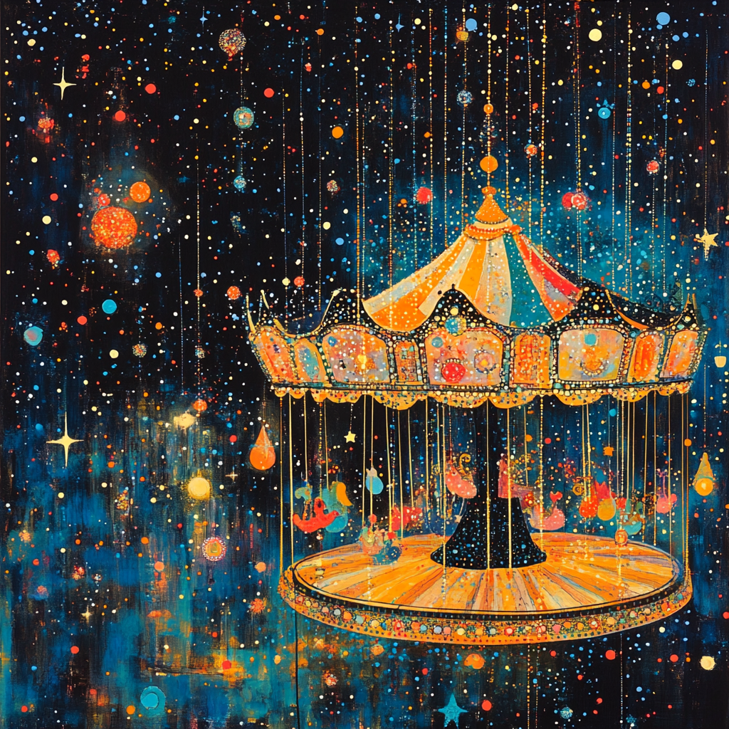 Miró Inspired Cosmic Carousel paint by color