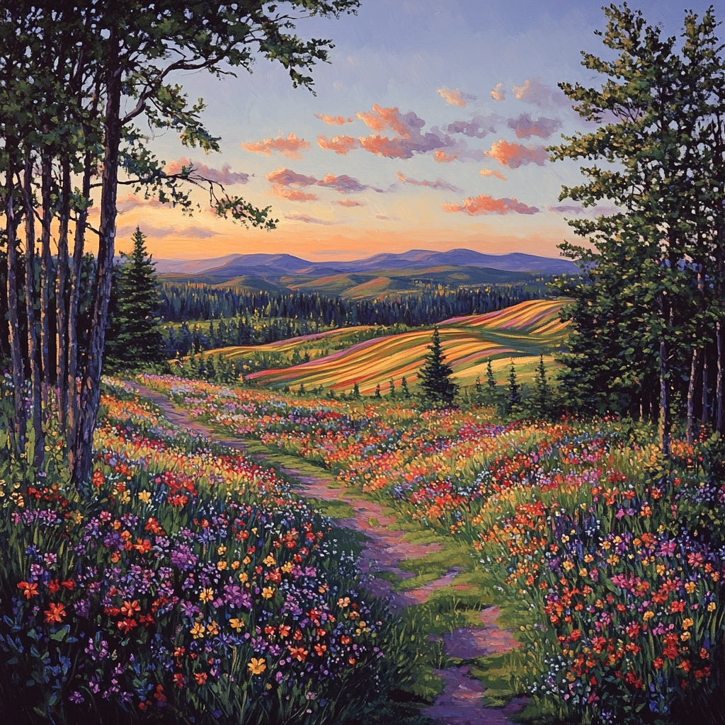 J. E. H. MacDonald Inspired Meadow Chorus Of Wildflowers Number painting